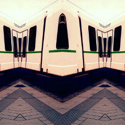 photography urban tramway mirroreffect
