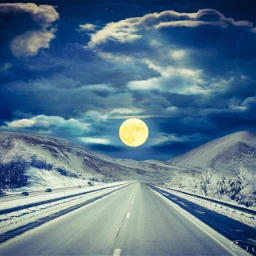 fteroadtowhere road winter moonlight freeway