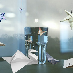 ftecupofwater cup origami cute collage